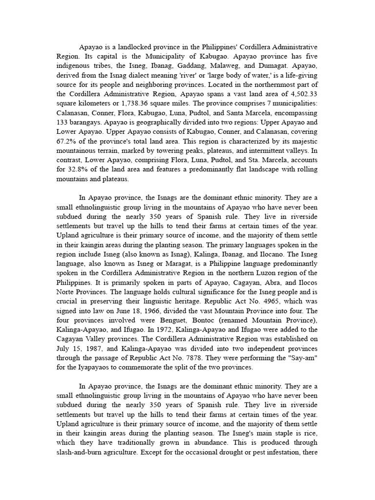 Apayao's Cultural Rituals and Festivals | PDF