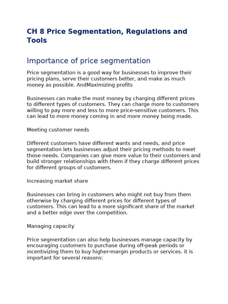 Price Segmentation Strategies Explained | PDF | Cost Of Living | Price ...