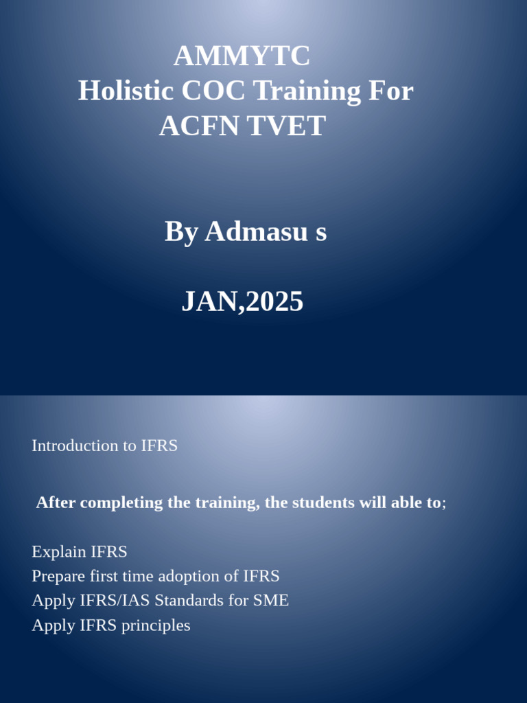 Ifrs Holestic Coc Training | PDF | Depreciation | International ...