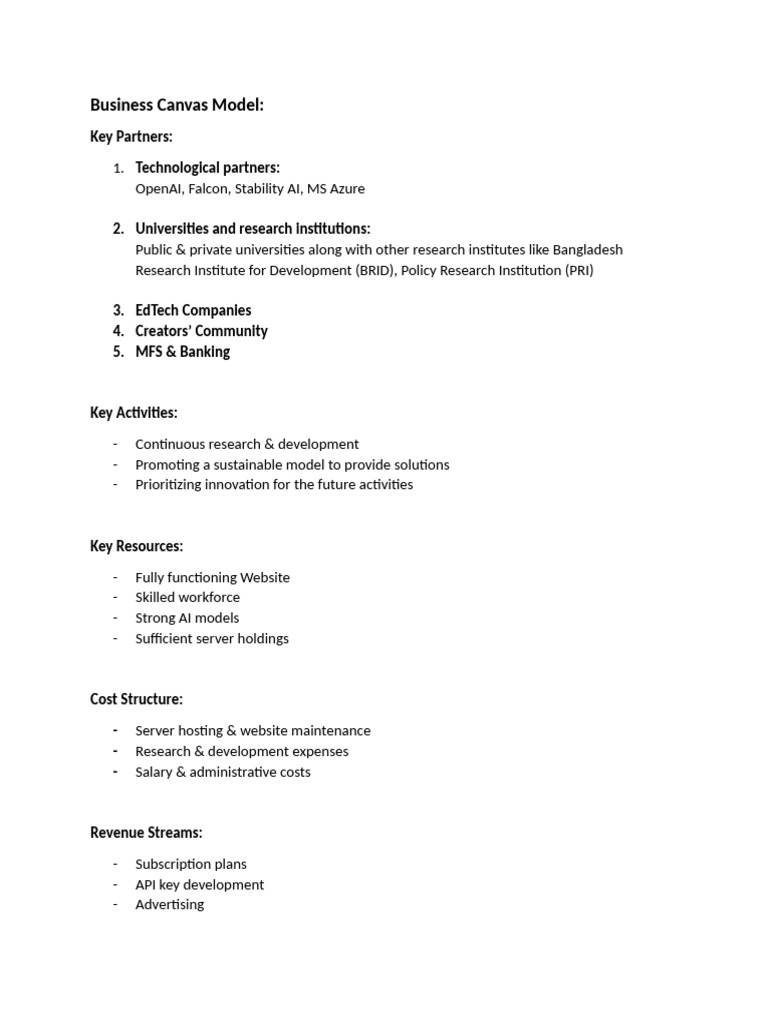 Business Canvas Model+ Marketing Strategies | PDF | Marketing ...