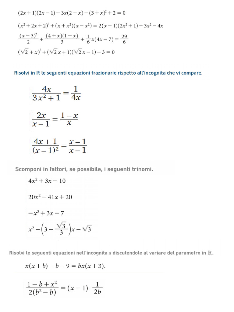 - 20230403_Esercitazione equazioni secondo grado 2 | PDF