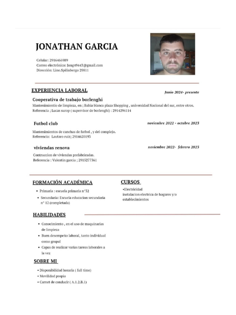 CV - Jonathan Javier Garcia | PDF