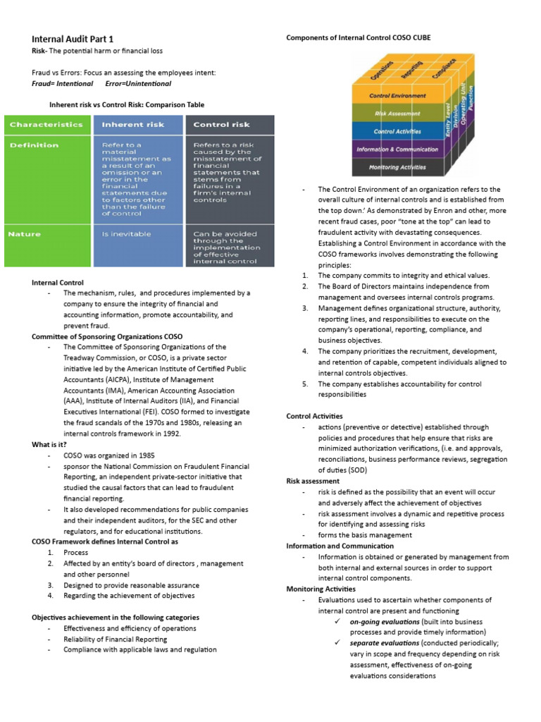 Internal Audit: Risk and Control Overview | PDF | Internal Control ...