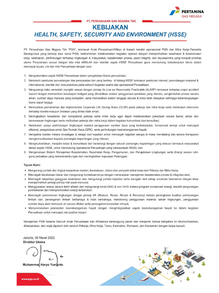 Kebijakan Hsse | PDF