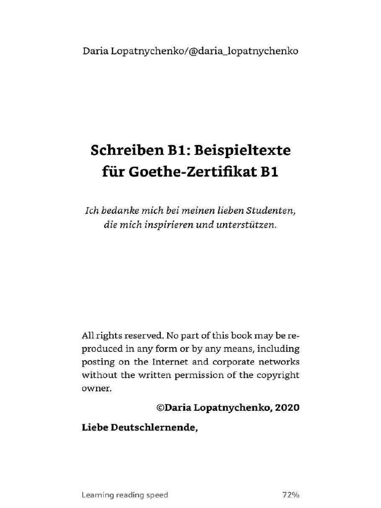B1 Schreiben Goethe Zertifikat Pdf