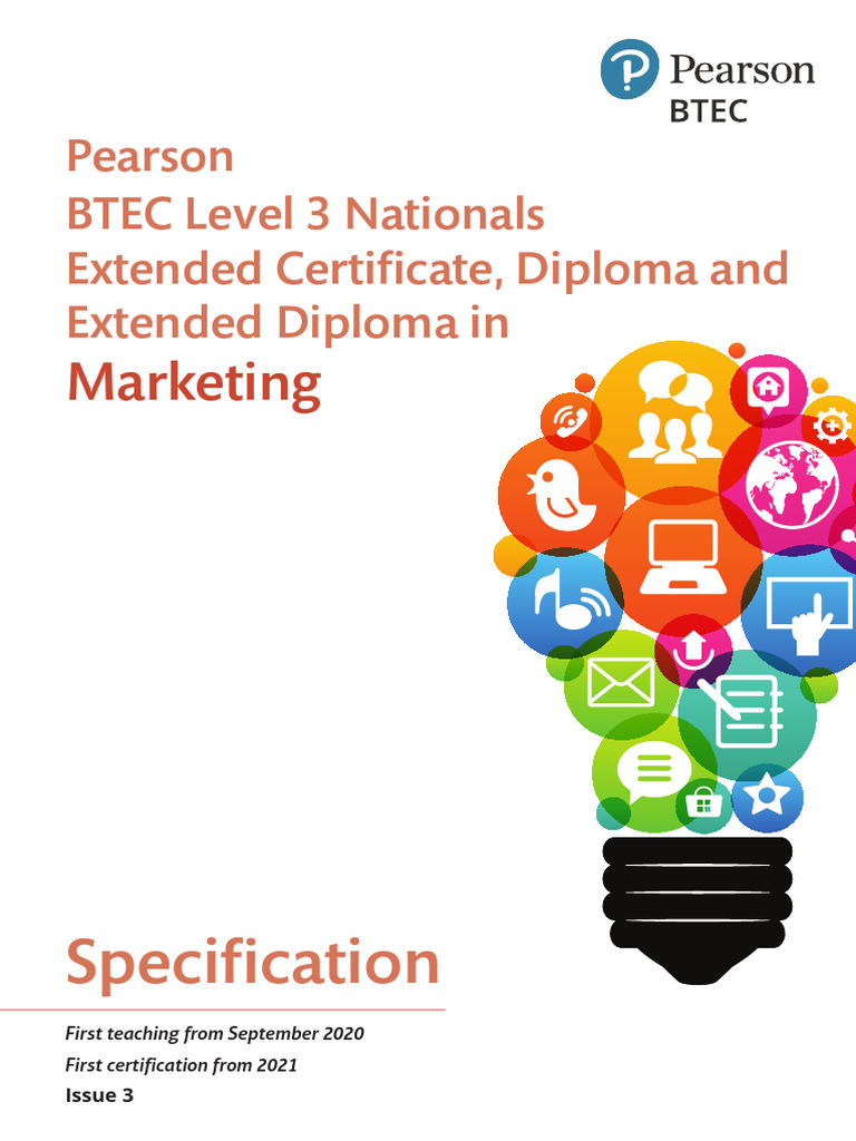 BTEC Level 3 Marketing Specification | PDF | Learning | Marketing