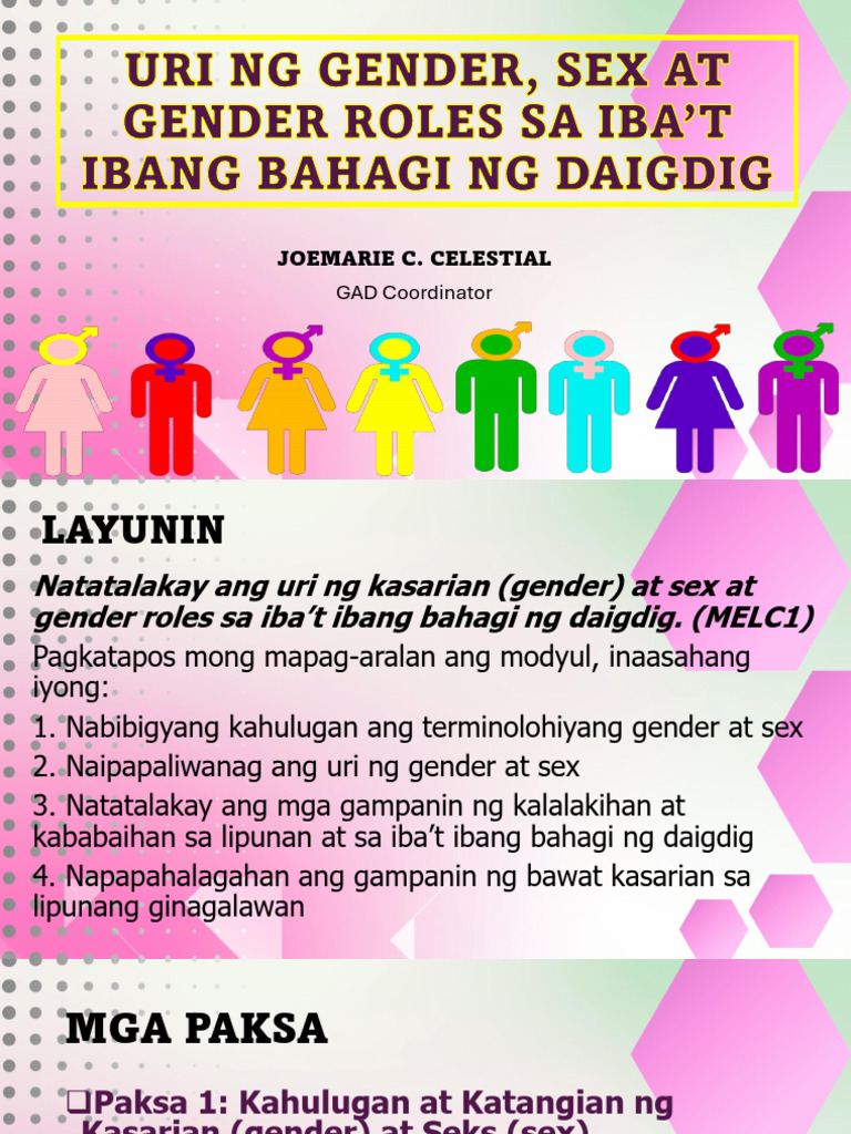 Uri NG Gender Sex at Gender Roles | PDF