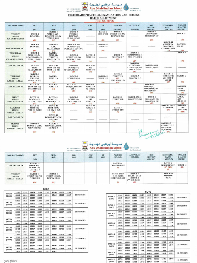 Cbse Board Practical Exam Jan-feb 2025 | PDF