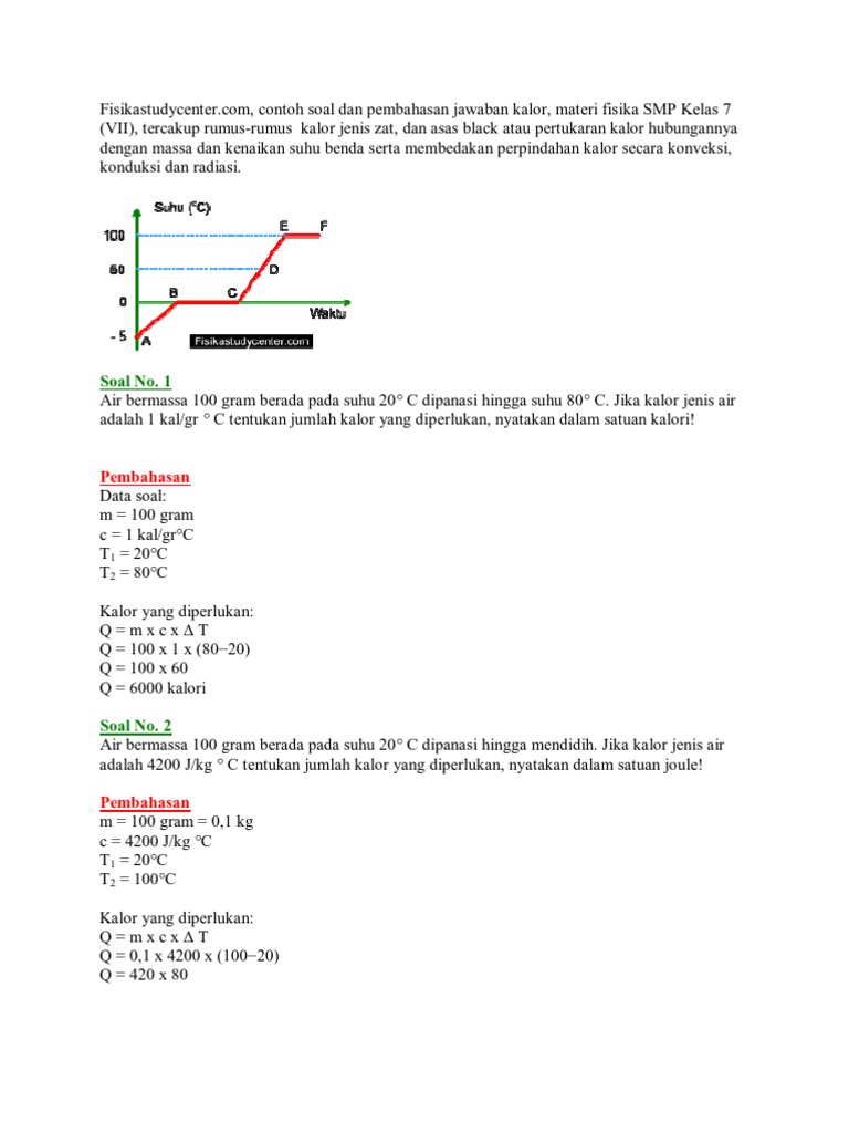 Soal Usbn Unbk Ipa Materi Suhu Dan Kalor Smp