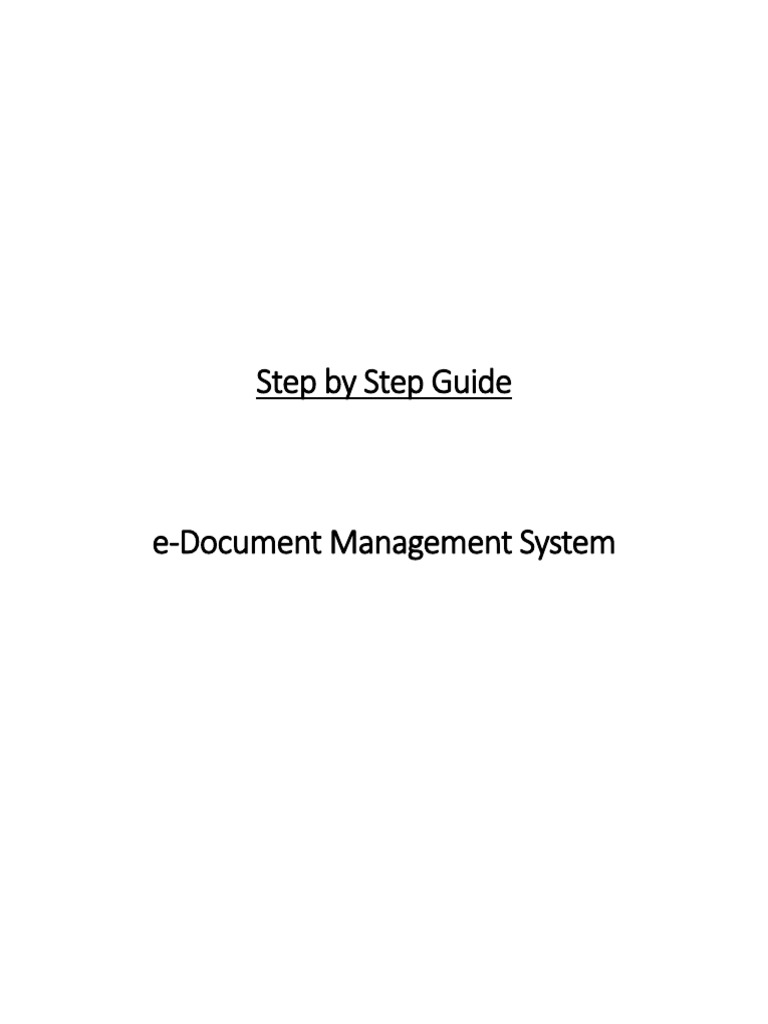 Step by Step Guide E-Document Management System | PDF | Software ...