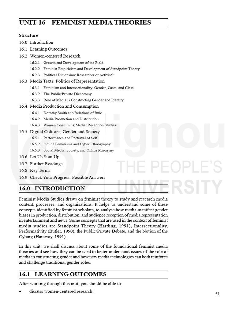 Feminist Media Theories Overview | PDF | Feminism | Gender Studies