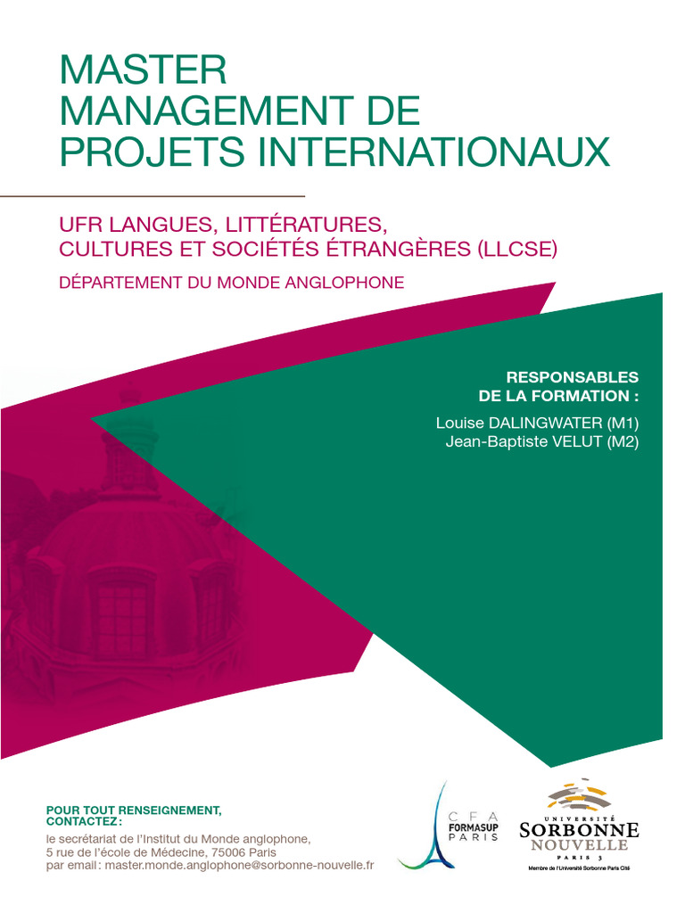Master en Management de Projets Internationaux | PDF | Langue anglaise ...