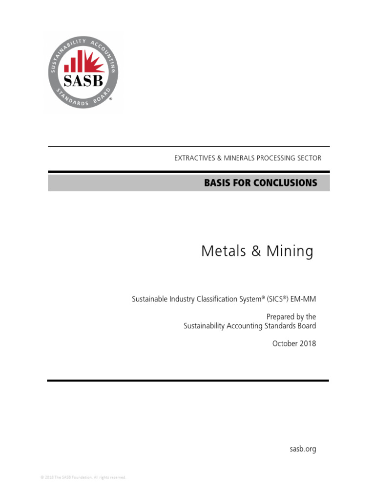 Metals_Mining_BFC_2018 | PDF | Water | Risk