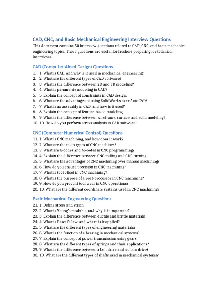 BASIC MECHANICAL INTERVIEW QUESTIONS visual data 3