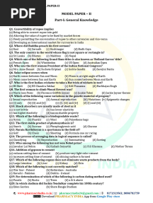 Sepoy Pharma Model Paper II