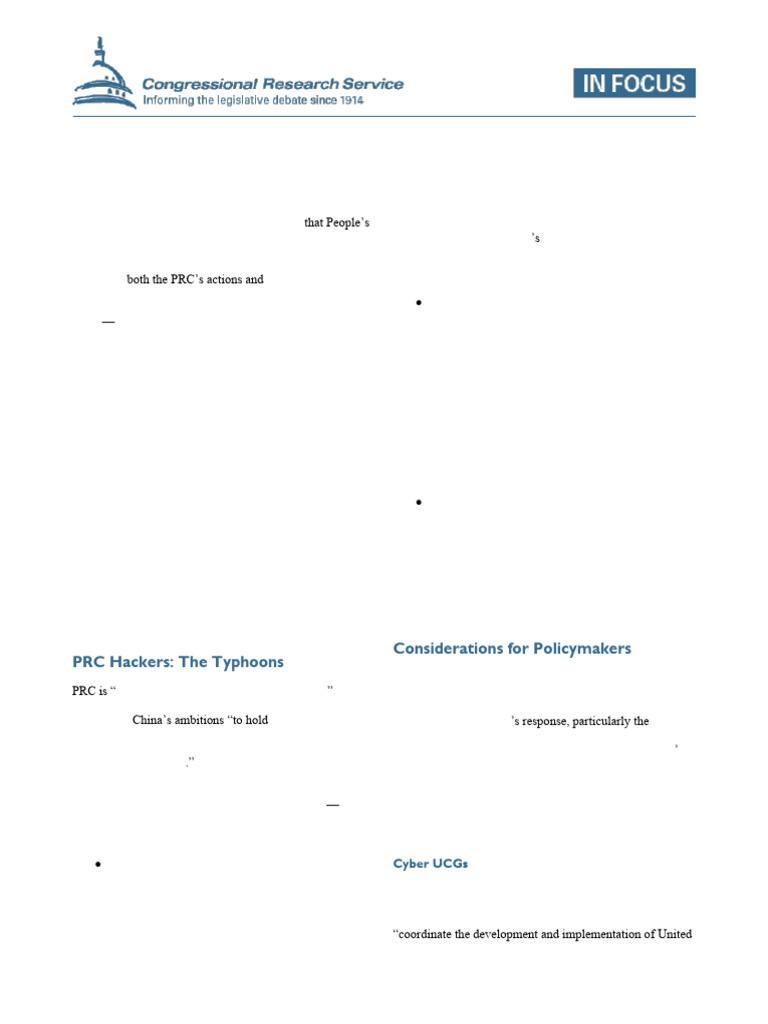PRC Cyberattacks on US Telecoms: Impacts | PDF | Computer Security ...