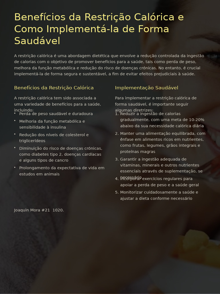 Beneficios Da Restricao Calorica e Como Implementa La de Forma Saudavel ...