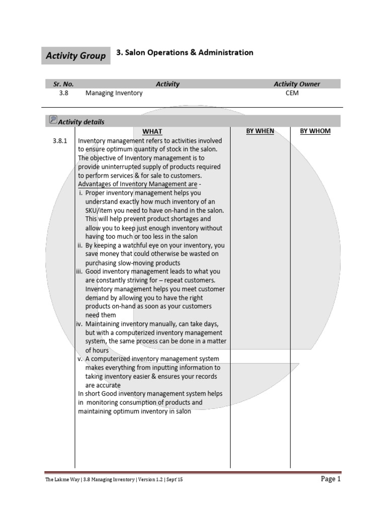 Salon Inventory Management Guide | PDF | Inventory | Receipt