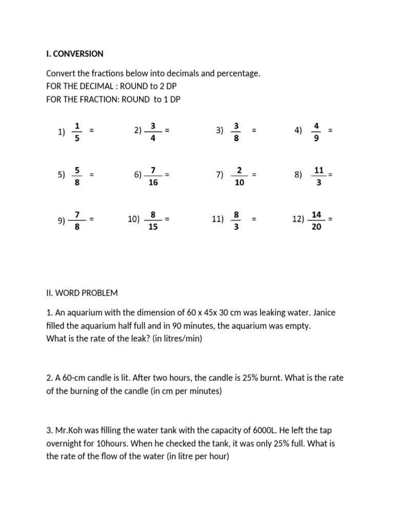 Math Conversion and Word Problems Guide | PDF