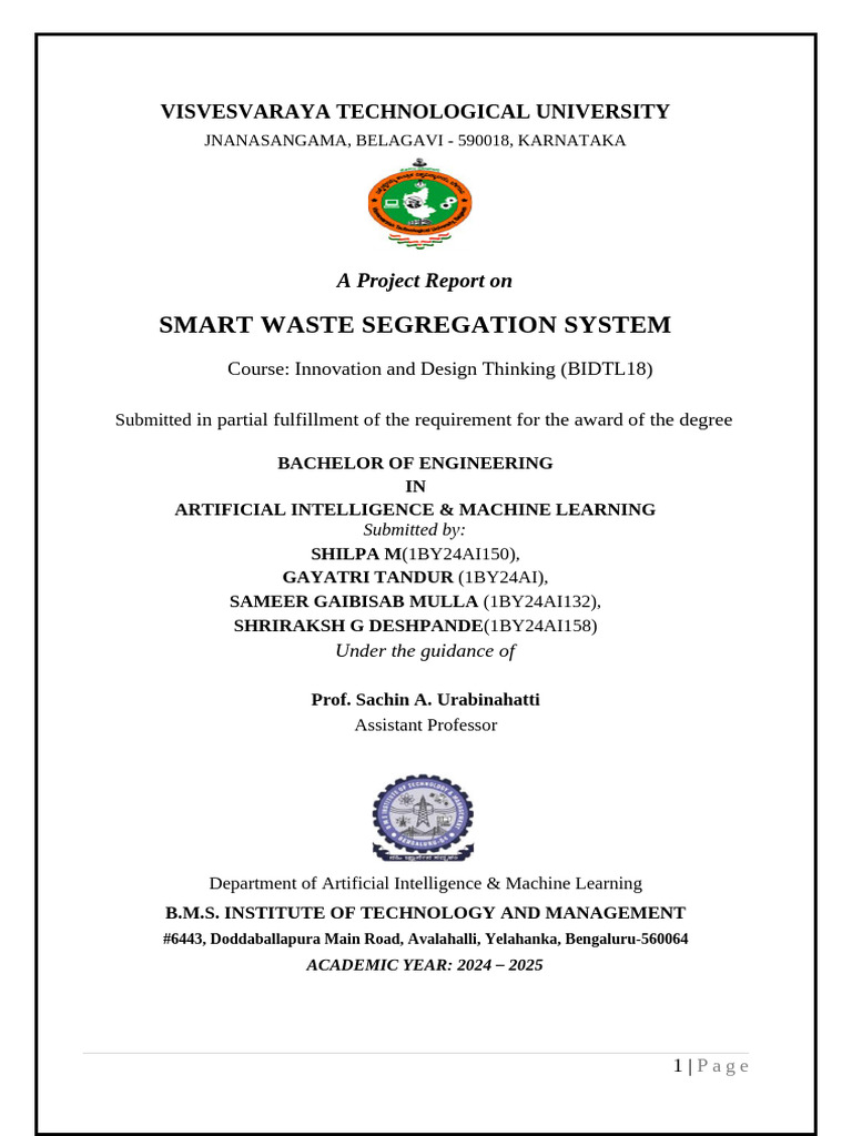 IDT FINAL | PDF | Waste Management | Internet Of Things