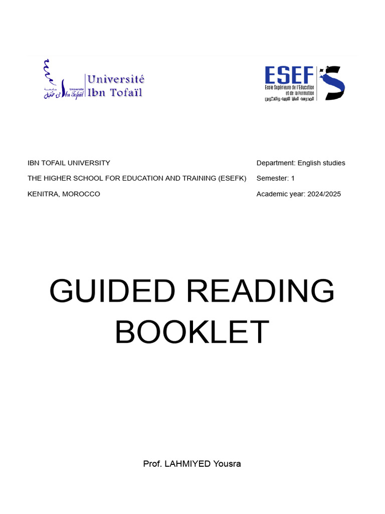 Guided Reading Booklet S1 Overview | PDF | Narration | Narrative