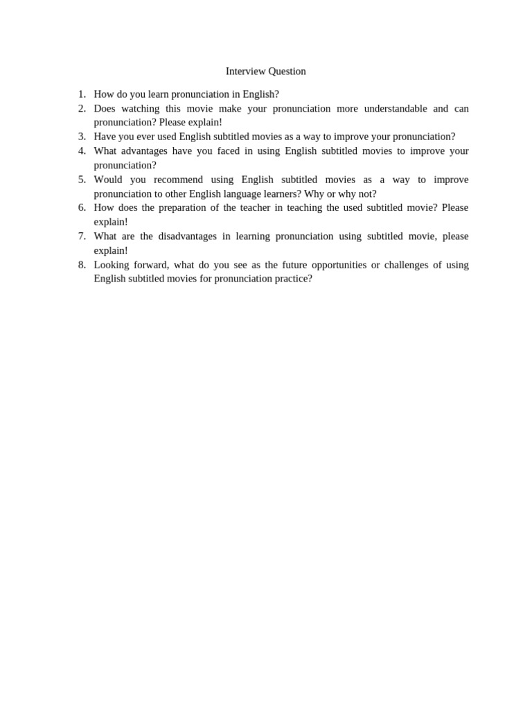 Interview Question Pdf