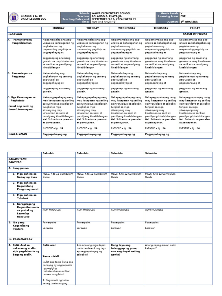 DLL Week 7 Esp | PDF