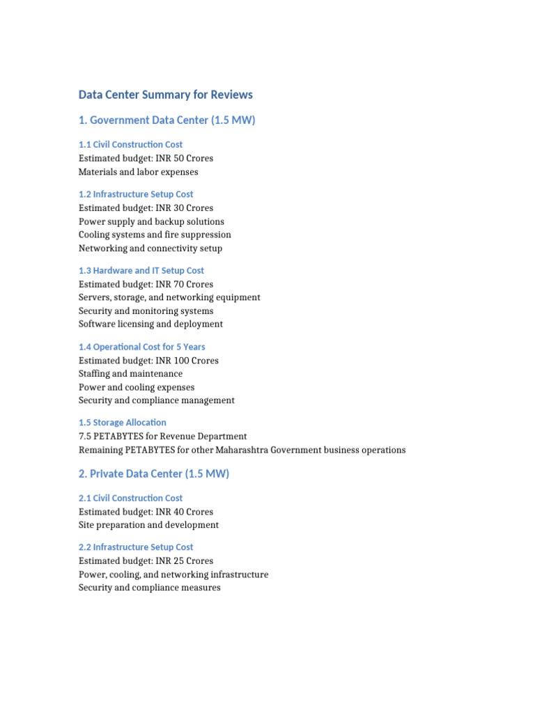 Data Center Cost Analysis and Strategy | PDF