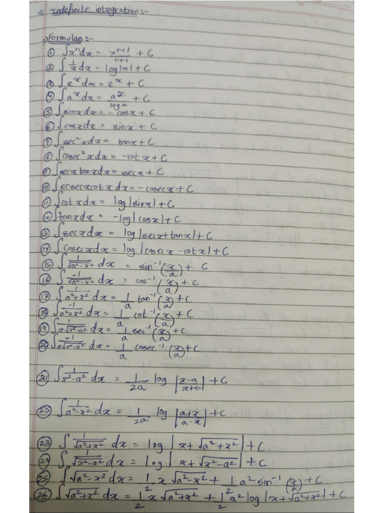 Indefinite Integration Pdf