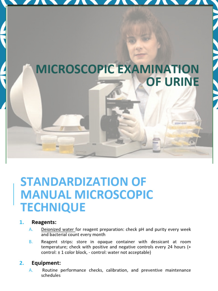 Microscopic Urine Examination Techniques | PDF | Medical Specialties