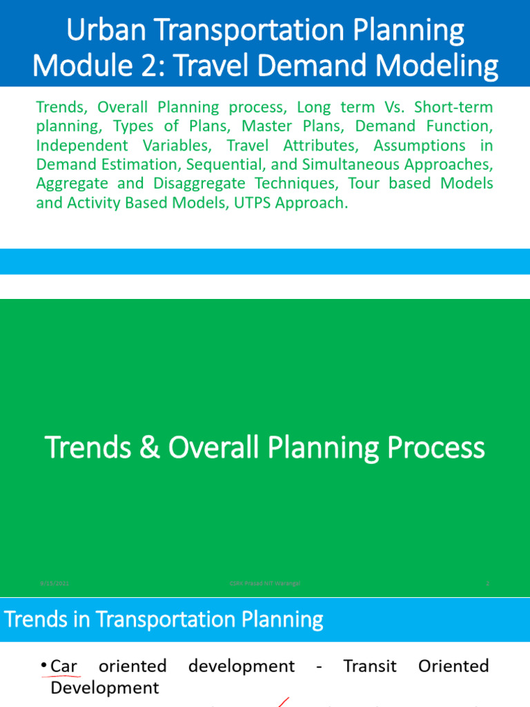 Urban Transportation Planning Insights | PDF | Forecasting | System