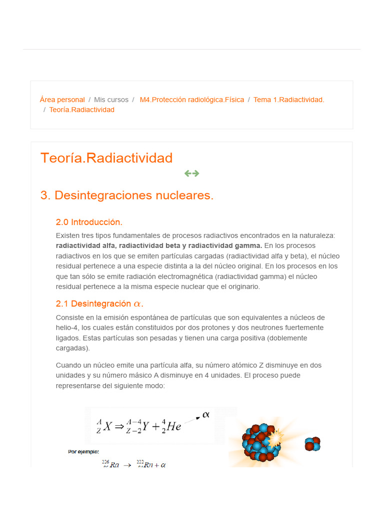 Procesos de Desintegración Radiactiva | PDF | Desintegración ...