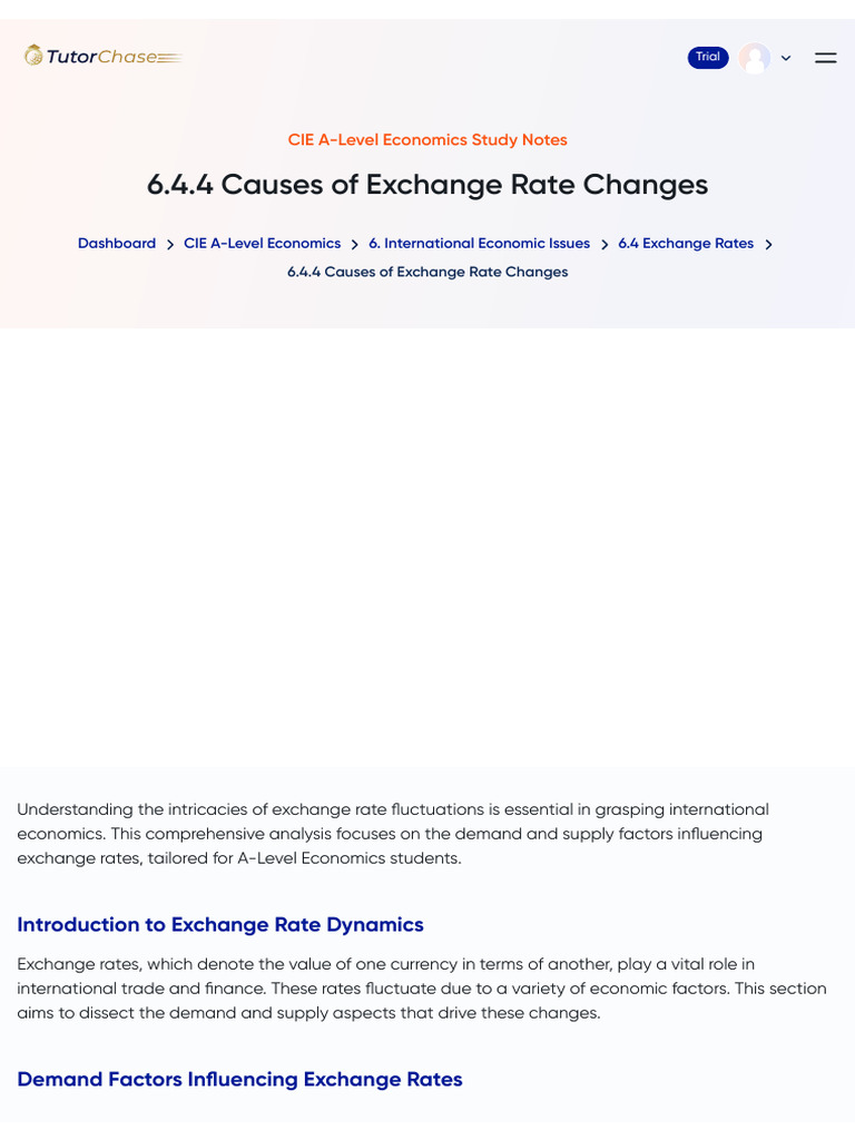 6.4.4 Causes of Exchange Rate Changes | PDF | Exchange Rate | Inflation
