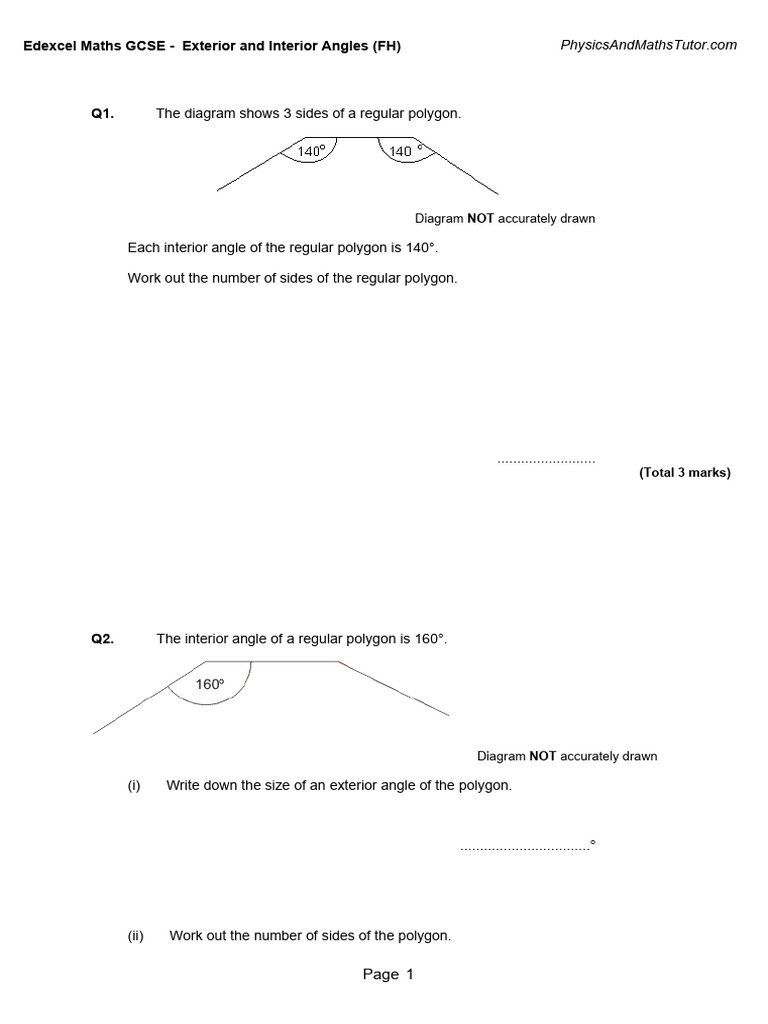 Regular Polygon Angle Calculations | PDF | Elementary Geometry ...