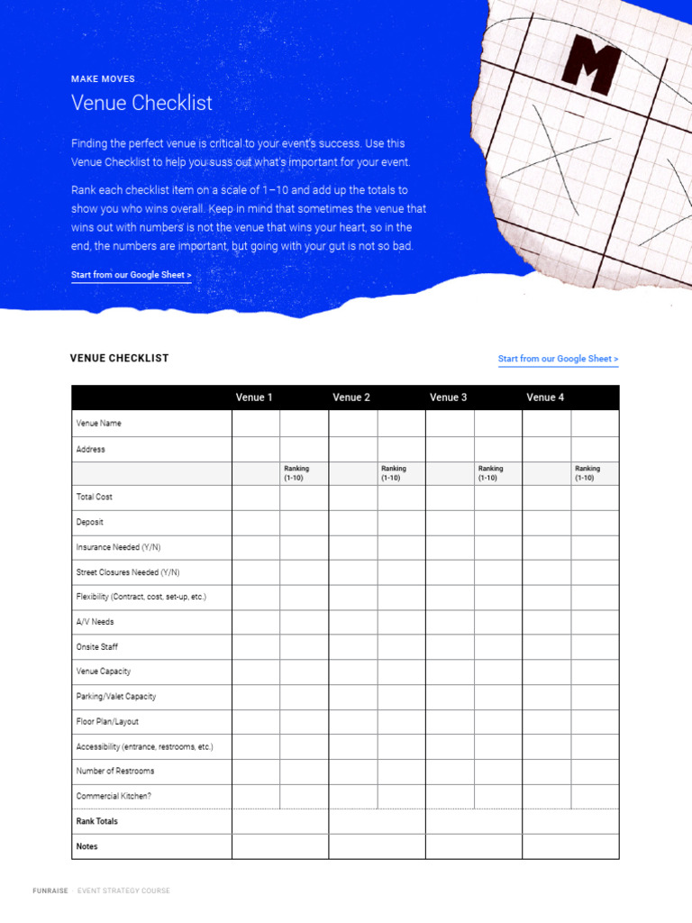 Essential Venue Checklist for Events | PDF