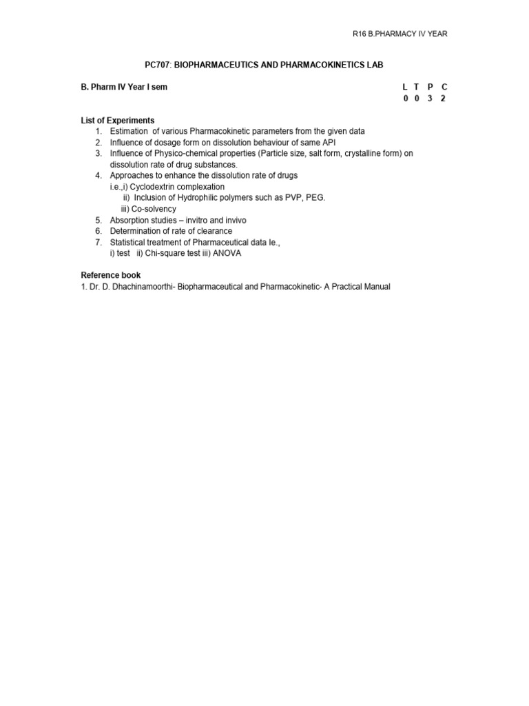 Pharmacokinetics Lab Experiments | PDF