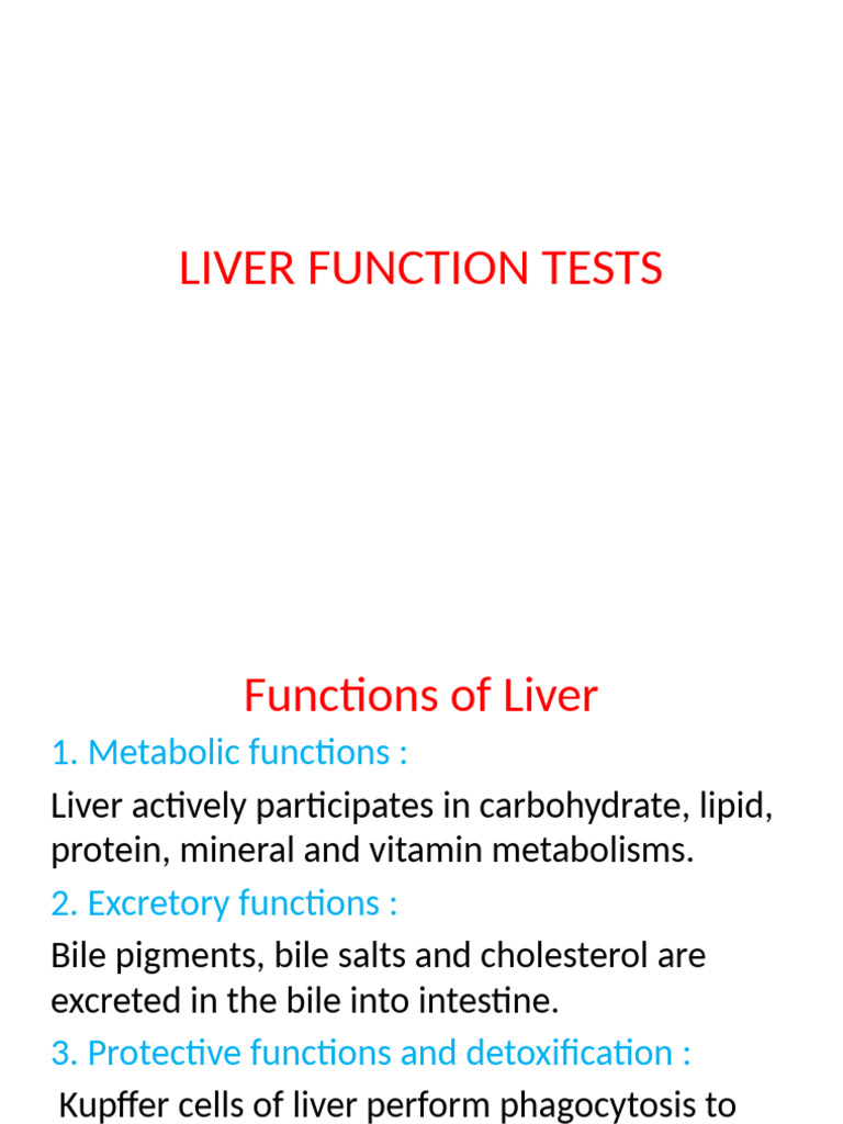 Comprehensive Guide to Liver Function Tests | PDF | Alanine ...