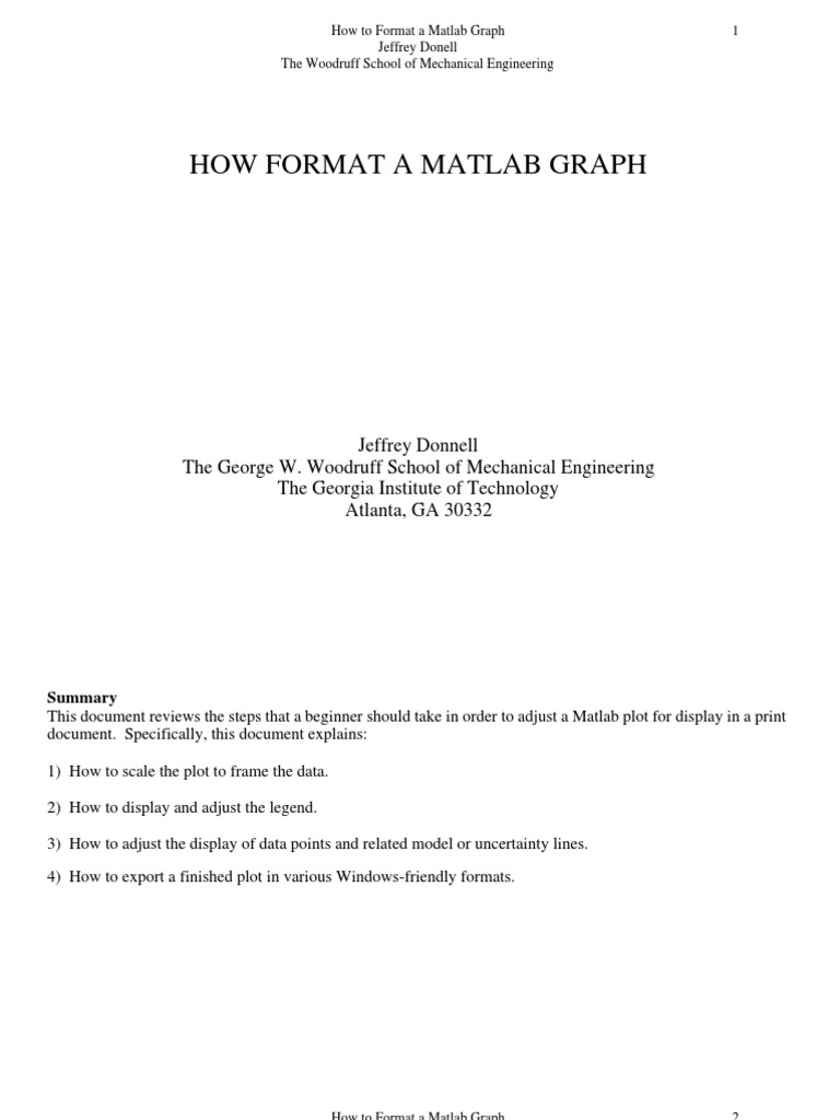 Matlab Graph Formatting Guide | PDF