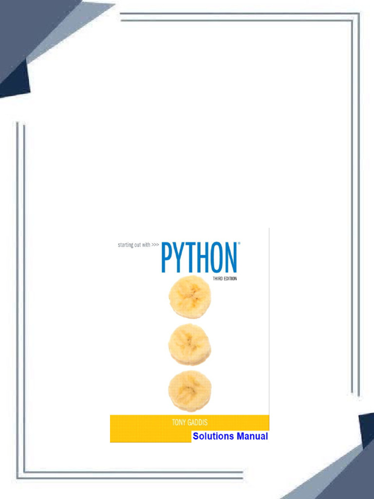 Complete Download of Starting Out with Python 3rd Edition Gaddis ...