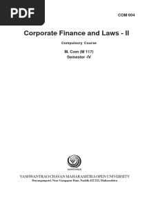 COM 604 Corporate Finance and Laws-II