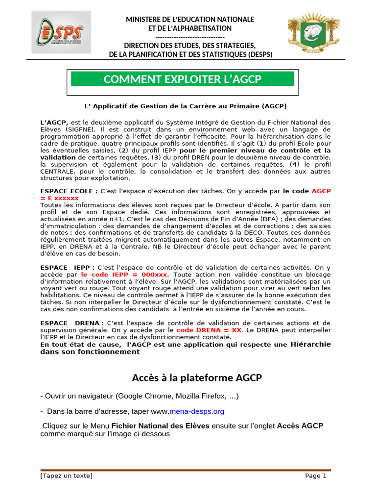 Gestion de l'AGCP au Primaire | PDF | Informatique