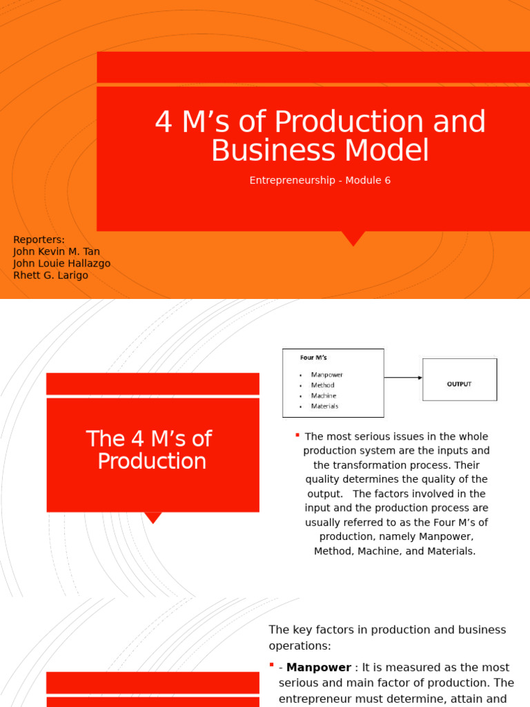4 M's of Production and Business Model | PDF | Supply Chain | Business ...
