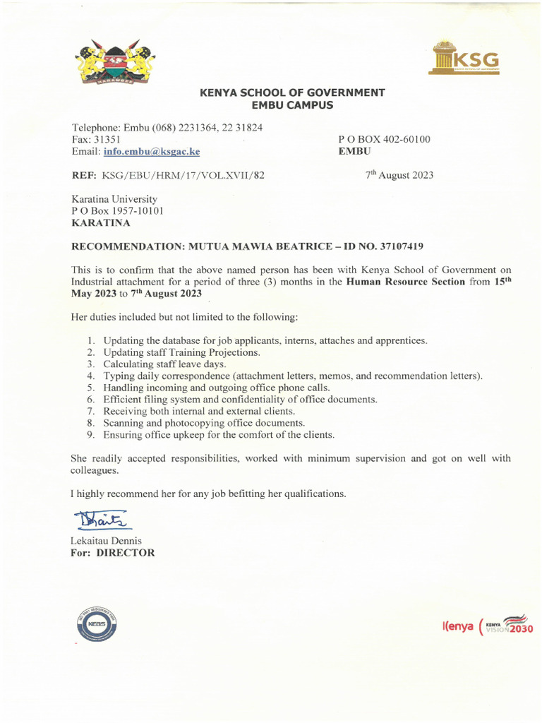 Kenya School of Government Embu Campus | PDF