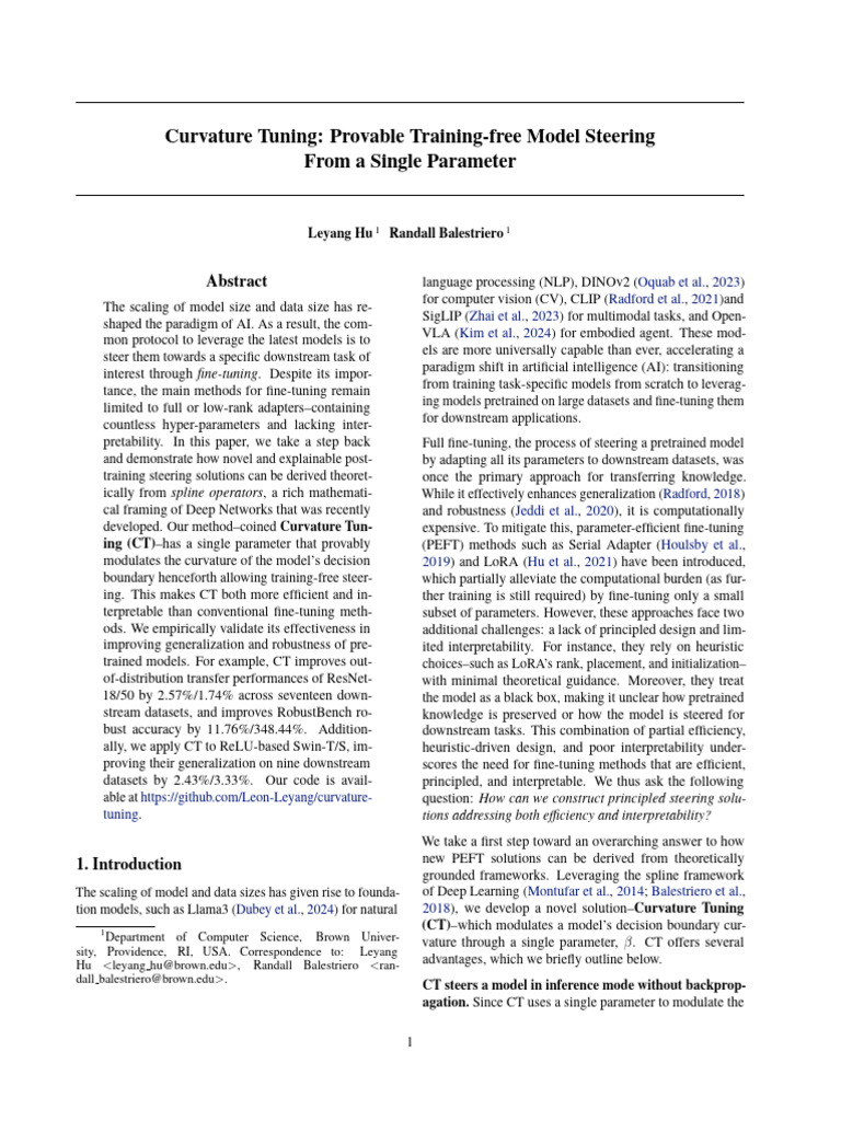 Curvature Tuning | PDF | Robust Statistics | Function (Mathematics)