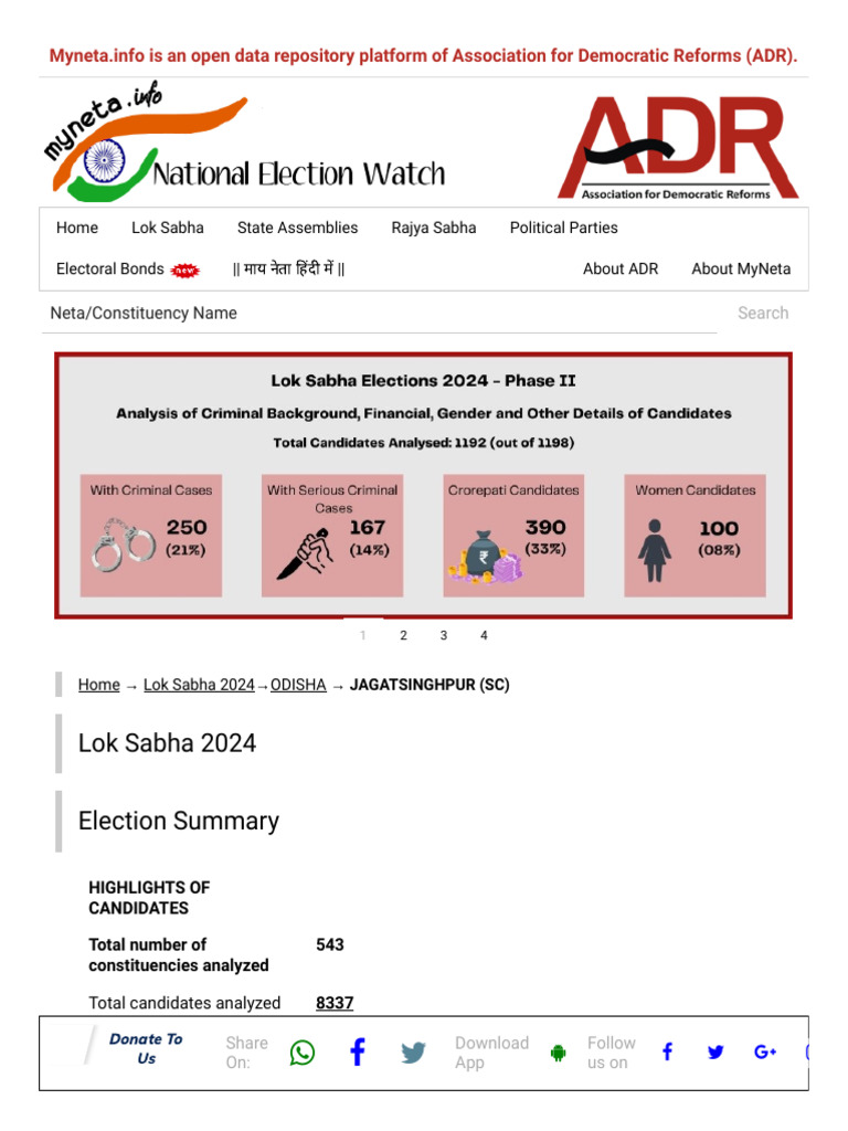 List of Candidates in JAGATSINGHPUR (SC) - ODISHA Lok Sabha 2024 | PDF ...
