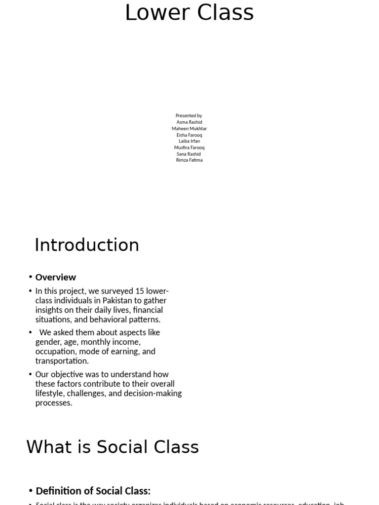 Lower Class | PDF