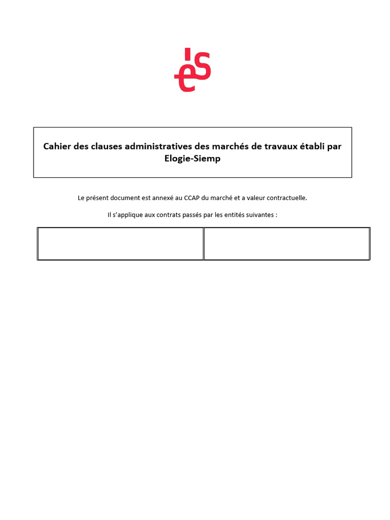 Cahier des clauses administratives travaux | PDF | Marché (Économie ...
