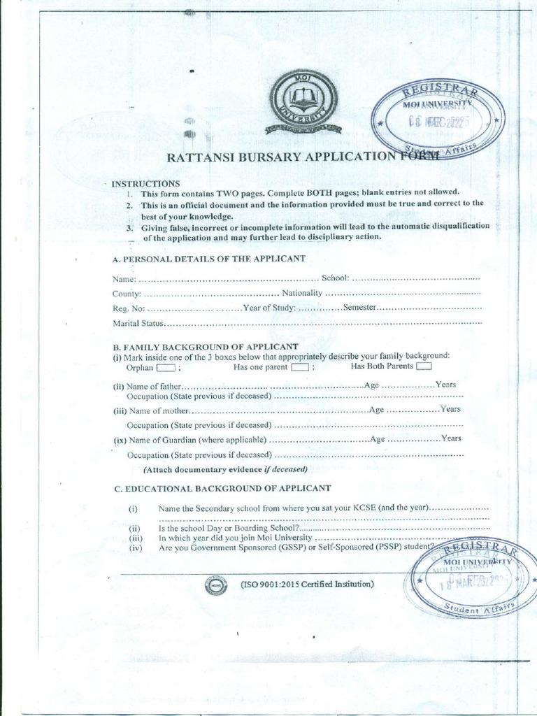 Rattansi Application Form | PDF