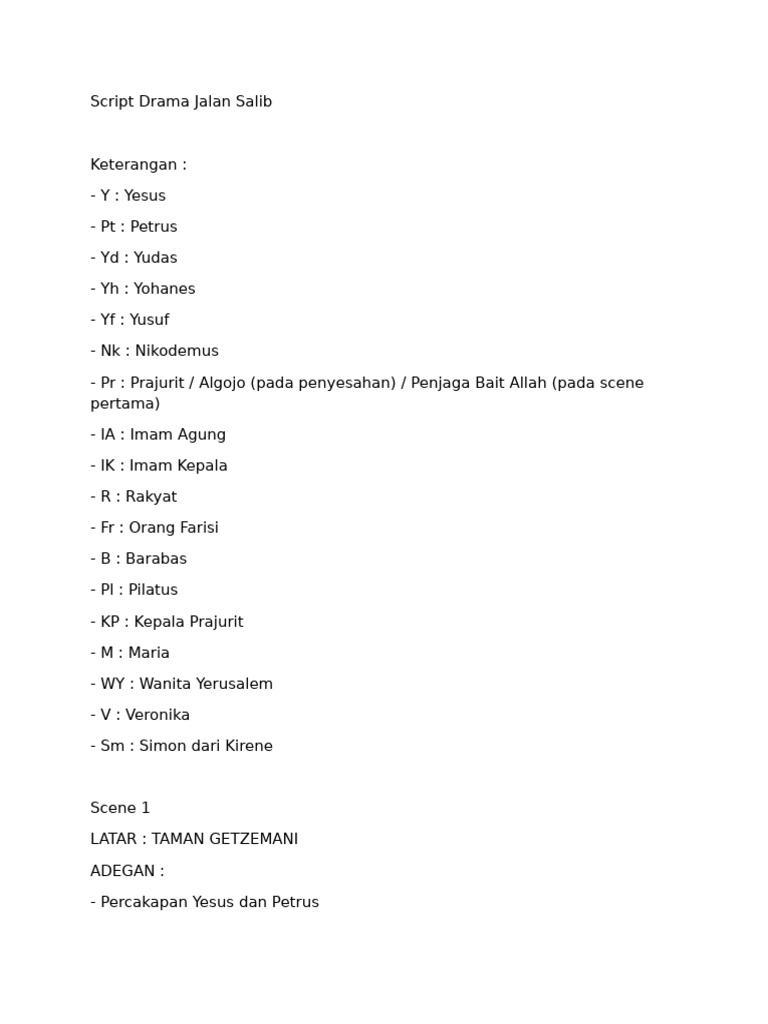 Script Jalan Salib 1 | PDF