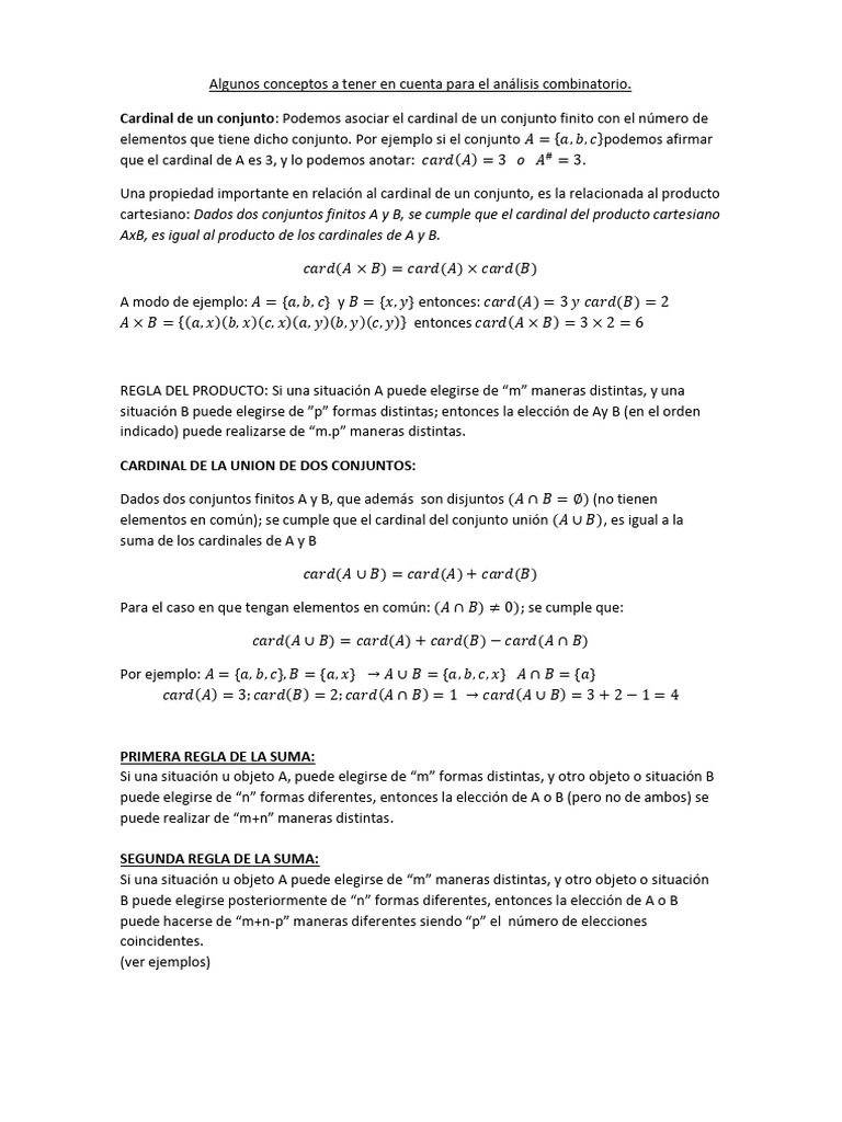 Conteo y Anc3a1lisis Combinatorio | PDF | Conjunto (Matemáticas ...